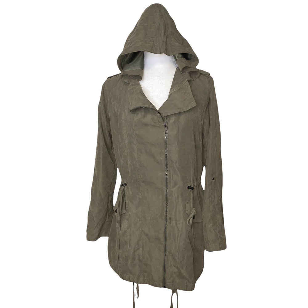 MY BAJEE COLLECTION Olive Green Lightweight Utility Jacket - M
